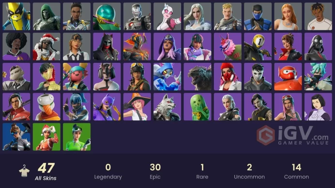[PC/PSN/XBOX/NINTENDO]   47 skins | Harley Hitter | Black Panther (Shuri) | Illusory Mysterio | Classic Peelverine |   300 VB  ZAK516