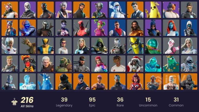 [PC/PSN/XBOX] 216 skins |The Reaper | Leviathan Axe | OG STW | Elite Agent | Take The L | Gold Midas | Gold Brutus | Gold Meowscles | 560 VB