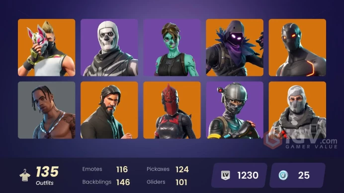 [PC/PSN] FA 134 skins | Travis Scott | The Reaper | Blue Squire | Royale Knight | OG STW | Elite Agent | Blue Team Leader | Take The L | 525 VB