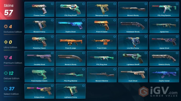 EU [ 57 TOP SKINS + 4 KNIFE ] Prime//2.0 Karambit + Prime//2.0 Phantom + Reaver Sheriff + Prime Vandal + Prism III Axe / full acces