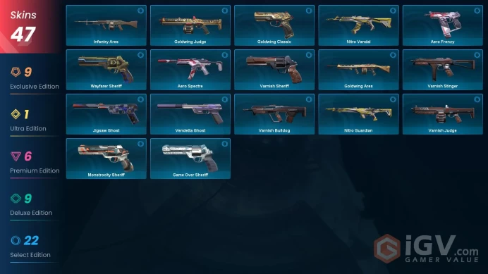 47 Skins | Arcane Sheriff | Recon Balisong | Prime//2.0 Karambit | Spectrum Phantom | Elderflame Vandal | Glitchpop Classic | Singularity S