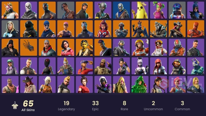 65 skins + fa + travis scott + the reaper + mako + for pc/psn/xbox/nintendo + take the l + deluxe stw + carbide stage 5 + royale knight