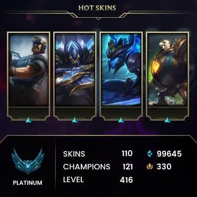 LAN RARE SKINS | PLATINUM III | 108 Skins | 415 LVL  | K/DA ALL OUT Evelynn | Star Guardian Lux | 98627 BE