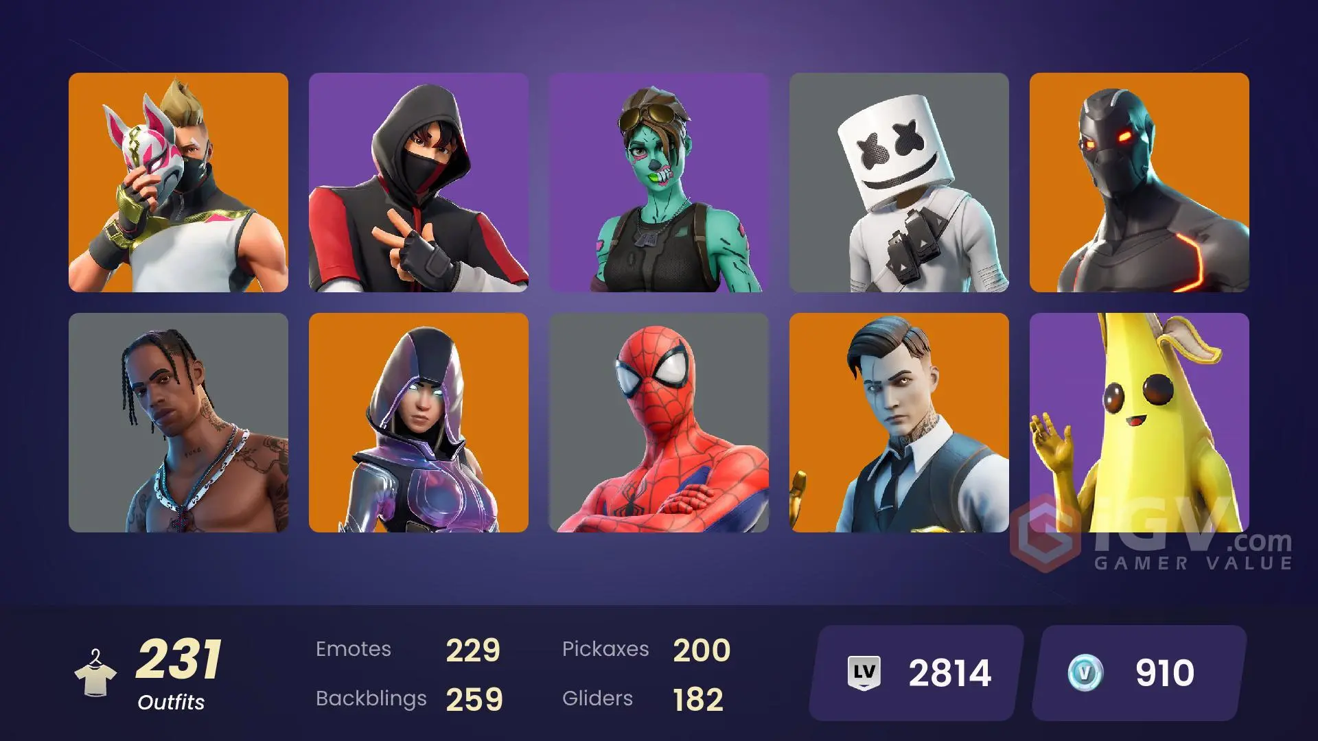 32 Skins Fortnite Pour PS5 : Travis Scott, Astro Jack, Gold Midas, Iris (Compte, Paiement PayPal)
