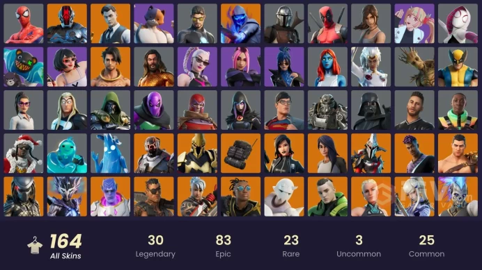 [PC/XBOX] 164 skins | 75 MAXED STYLES | Blue Team Leader | Gold Midas | Gold Brutus | Gold Meowscles | Subzero Cryptic | Rogue Agent  | 1750 VB