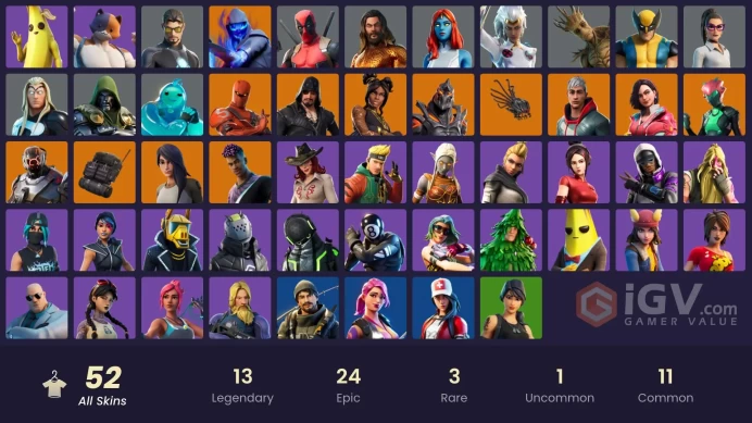 [PC/PS/NINTENDO] 52 skins | Jules | Tony Stark | Peely | Star Wand | Sentinel (Dark) | Vendetta (Stage 5) | Luxe (Gold Clothing) 900 VB | ZAK801