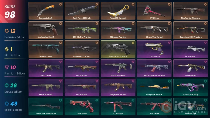 Na-Usa-Can Lvl 180 | Champions 2022 Phantom | Prime//2.0 Karambit | ChronoVoid Vandal | Protocol 781-A Sheriff | +95 Skins | Full Access | 24/7