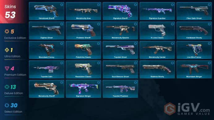 SEA-AP | Overdrive Blade | Champions 2023 Vandal | RES Phantom | Reaver Operator + Sheriff | 2210 VP | 395 RP | 53 Skins | Level 305 | Full Acc