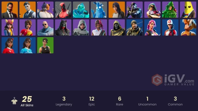 [PC/PSN] 22 skins | Gold Midas | Gold Brutus | John Wick | Gear Specialist Maya | Rippley vs Sludge | Deadpool | Polar Peely | Lt. Evergreen |