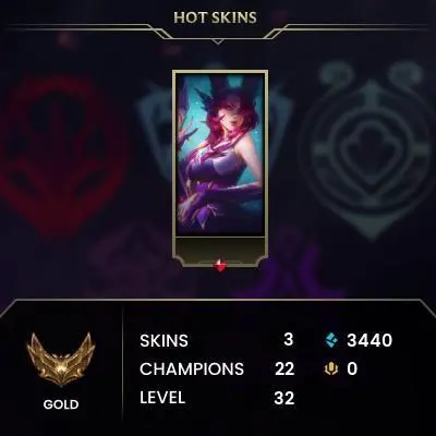 S15 Gold II (60 LP) / EUW / BE: 3440 / RP: 0 / CHAMPS: 22 / SKINS: 3 / HANDLEVELED / FULL ACCESS / NO SCAM