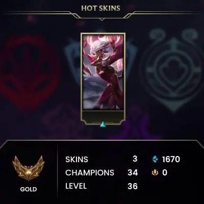 S15 Gold IV (40 LP) / EUW / BE: 1670 / RP: 0 / CHAMPS: 34 / SKINS: 3 / HANDLEVELED / FULL ACCESS / NO SCAM
