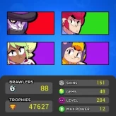 ◆88 BRAWLERS ◆47k TROPHIES ◆151 SKINS ◆MAX RANK [2]◆3 HYPERCHARGE ◆9 MAX POWER ◆12 LEGENDARY ◆ BT8