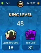 ◄ KT 14 ► 48 LVL ◆ 6155 TROPHIES ◆ 113 CARD ◆ 30 MAX CARD ◆ 77 EMOTES ◆ 7 SKINS ◆ 146k GOLD ◆ 741 GEMS ◆ RT48