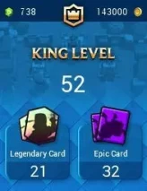 ◄ KT 14 ► 52 LVL ◆ 7631 TROPHIES ◆ 120 CARD ◆ 34 MAX CARD ◆ 67 EMOTES ◆ 17 SKINS ◆ 143k GOLD ◆ 738 GEMS ◆ RT46