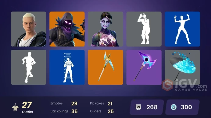 [[PC-PSN-XBOX] 27 skins · 15 paid ≈ 30,600 V-Bucks TOTAL SPEND-Raven-Ravage-Izuku Midoriya-Slim Shady-SHADOW Enforcer-FULL ACCESS