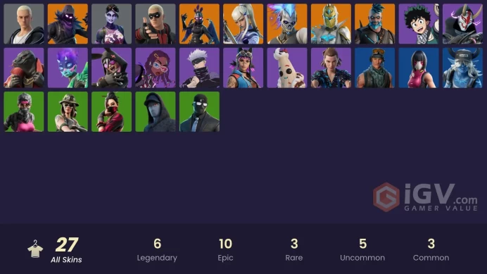 [[PC-PSN-XBOX] 27 skins · 15 paid ≈ 30,600 V-Bucks TOTAL SPEND-Raven-Ravage-Izuku Midoriya-Slim Shady-SHADOW Enforcer-FULL ACCESS