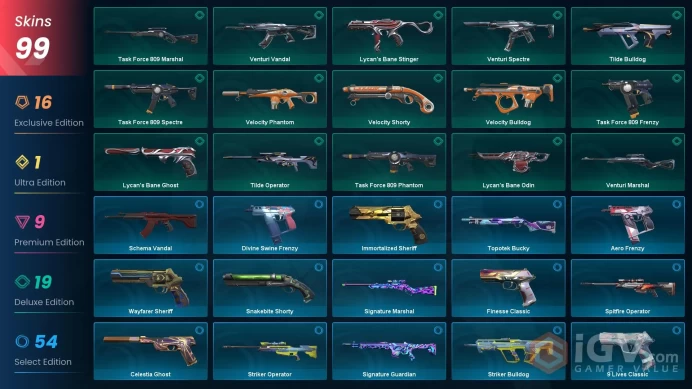 Na-Usa-Can | Reaver Karambit | RGX 11z Pro Vandal | Spectrum Phantom | Ion Operator | ChronoVoid Sheriff | 99 Skins | Level 222 | Full Access