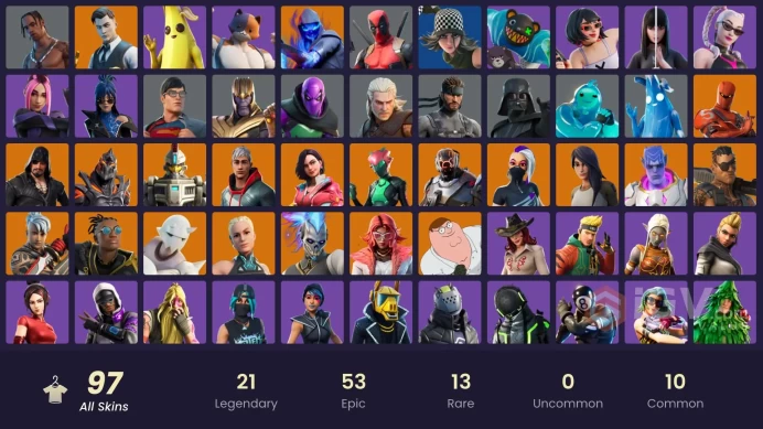 [PC/PSN/XBOX] 97 skins | Travis Scott(OG) | Gold Meowscles | Gold Brutus | Gold Midas | Kymera | Renzo the Destroyer | Hybrid | Peter Griffin |