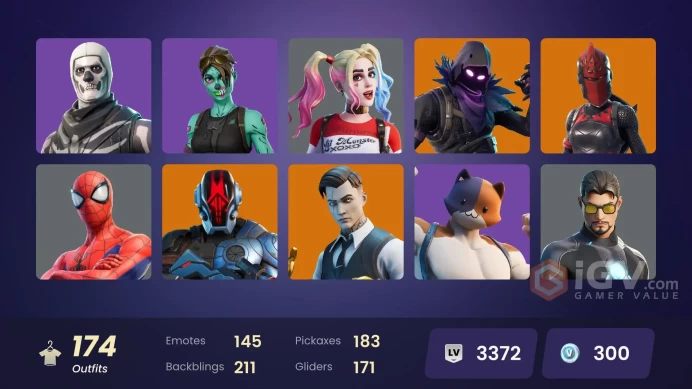 PC-XBOX-PSN 174 Skins | Gold Meowscles | Gold Midas | Gold TNTina | Gold Brutus |Ex | Subzero Cryptic | Vivi Chroma | Sultura | Ghoul Trooper