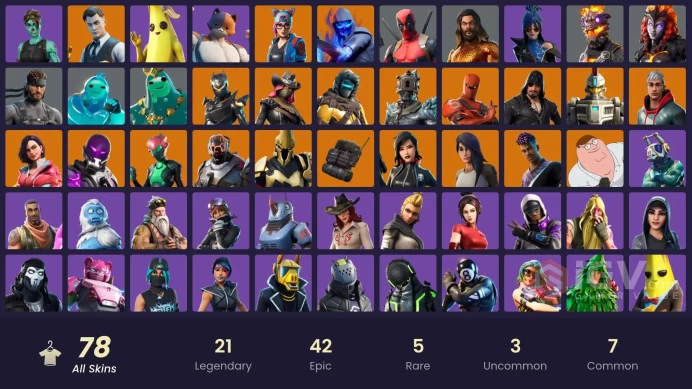 [PC/PSN/XBOX] 78 skins | Merry Mint Axe(OG) | Gold Midas | Zenith | Hybrid | Ultima Knight | Peter Griffin | Fusion | Sorana | Vendetta | 