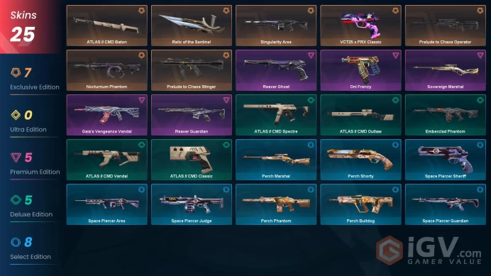[KR] - SKINS 25 - KNIFE 2 - Nocturnum Phantom - ATLAS // CMD Baton - Relic of the Sentinel - FULL ACCESS - INSTANT DELIVERY
