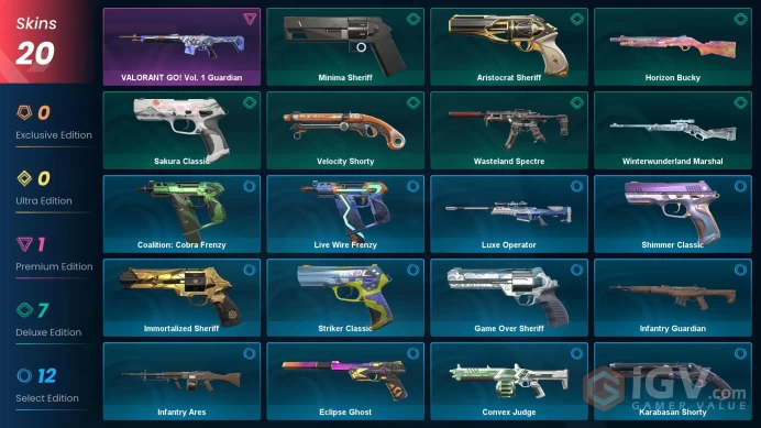 [KR] - SKINS 20 - VALORANT GO! Vol. 1 Guardian - Aristocrat Sheriff - FULL ACCESS - INSTANT DELIVERY