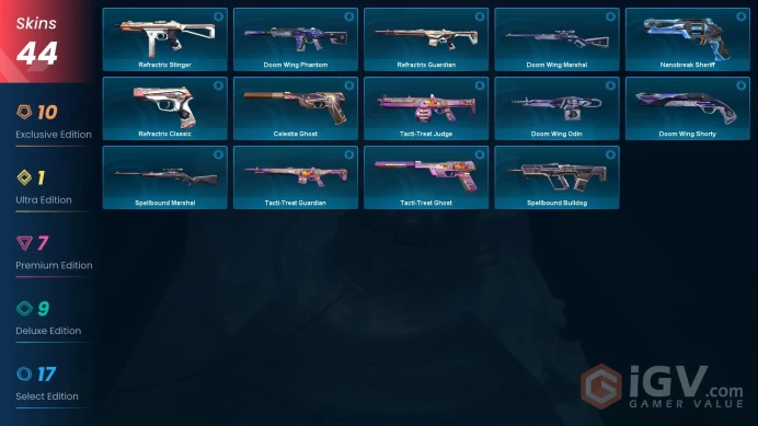 [AP] - SKINS 44 - KNIFE 4 - Evori Dreamwings Spectre - VCT25 x EDG Classic - Xenohunter Knife - FULL ACCESS - INSTANT DELIVERY