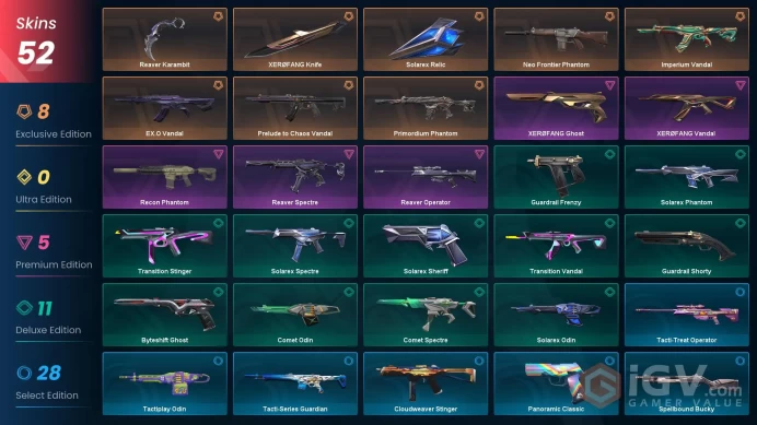 [KR] - SKINS 52 - KNIFE 3 - XERØFANG Knife - Reaver Karambit - Solarex Relic - EX.O Vandal - FULL ACCESS - INSTANT DELIVERY