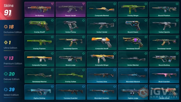 [KR] - SKINS 91 - KNIFE 7 - Nocturnum Scythe - Onimaru Kunitsuna - Champions 2023 Vandal - FULL ACCESS - INSTANT DELIVERY