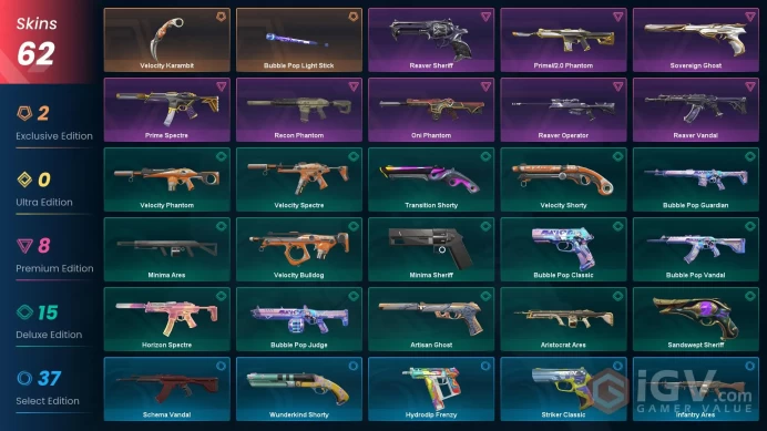 [KR] - SKINS 62 - KNIFE 2 - Velocity Karambit - Bubble Pop Light Stick - Sovereign Ghost - FULL ACCESS - INSTANT DELIVERY