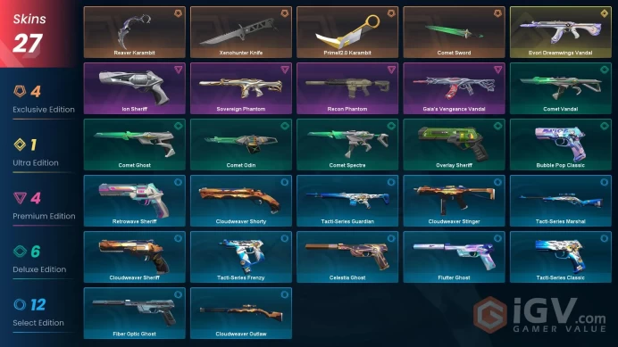 [KR] - SKINS 27 - KNIFE 4 - Evori Dreamwings Vandal - Reaver Karambit - Xenohunter Knife - FULL ACCESS - INSTANT DELIVERY