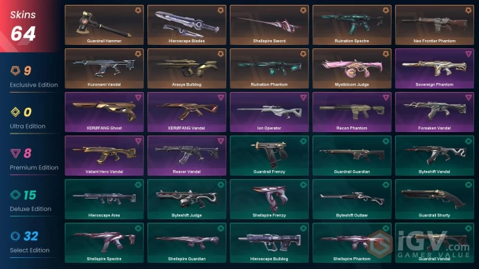 [KR] - SKINS 64 - KNIFE 3 - Shellspire Sword - Ruination Phantom - Neo Frontier Phantom - FULL ACCESS - INSTANT DELIVERY