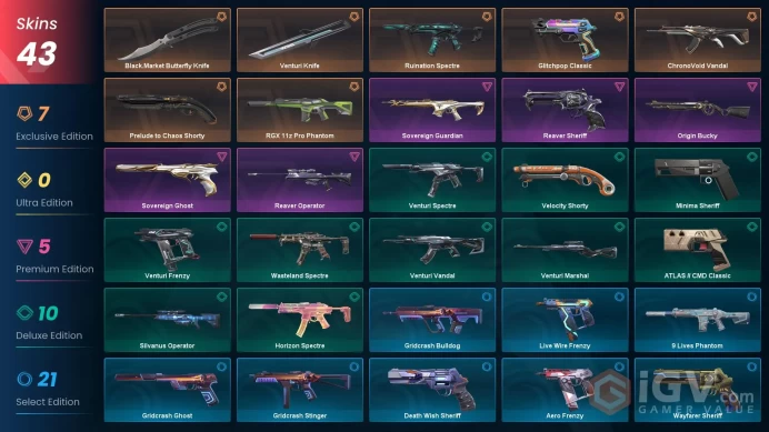 [KR] - SKINS 43 - KNIFE 2 - Black.Market Butterfly Knife - Venturi Knife - ChronoVoid Vandal - FULL ACCESS - INSTANT DELIVERY