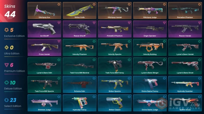 [KR] - SKINS 44 - KNIFE 2 - Glitchpop Axe - Ruination Phantom - Glitchpop Vandal - FULL ACCESS - INSTANT DELIVERY