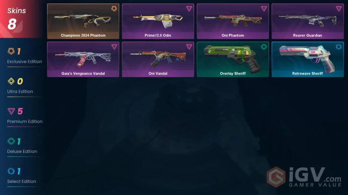 [KR] - SKINS 8 - Champions 2024 Phantom - Oni Vandal - Reaver Guardian - FULL ACCESS - INSTANT DELIVERY
