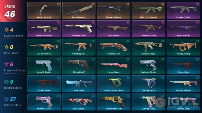 [KR] - SKINS 46 - KNIFE 2 - RGX 11z Pro Vandal - Recon Balisong - Singularity Spectre - FULL ACCESS - INSTANT DELIVERY