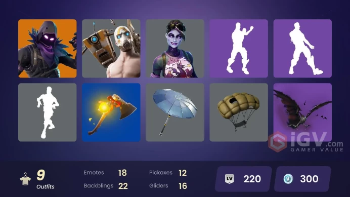 [PC-PSN-XBOX]- Psycho Bandit-Raven-Valkyrie-Dark Bomber-Time Brella-FULL ACCESS-CHANGEABLE MAIL-