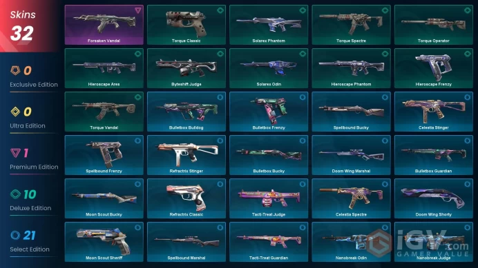 | 3 in 1 | VALORANT | Vandal Forgotten | 32 skins | 31 LVL | Full access | Warranty | 2 Gifts 