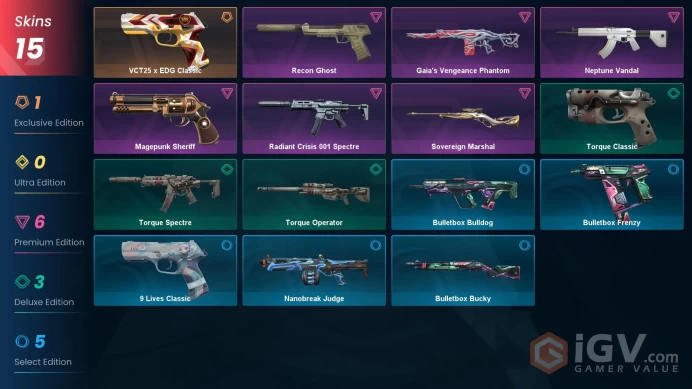 [EU] - SKINS 15 - VCT25 x EDG Classic - Radiant Crisis 001 Spectre - Neptune Vandal - FULL ACCESS - INSTANT DELIVERY