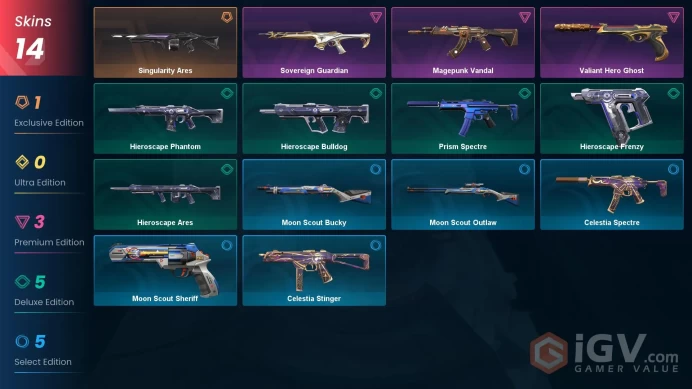 [EU] - SKINS 14 - Singularity Ares - Magepunk Vandal - Sovereign Guardian - FULL ACCESS - INSTANT DELIVERY
