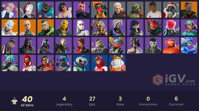 ! [PC/XBOX/PSN] | 40 skins | Malik | Twyn | Paradigm (Reality-659) | Snap | Spider-Gwen | Tectonic Komplex | Doom Slayer | Geralt of Rivia