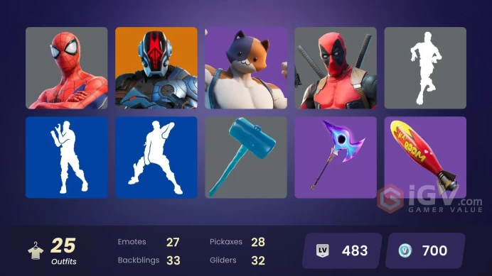 [PSN/XBOX/PC] 25 skins | Snowflake | Gear Specialist Maya | Ronin | Fade | Carbide | The Foundation | Deadpool | Spider-Man | 700 VB