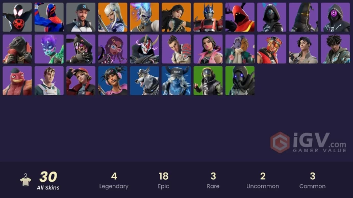 [PC/XBOX/PSN/SWITCH] 30 skins | Iconic Era | Rococo Cloak-o | Mizuki | Optimus Prime | Spider-Man 2099 | Spider-Man