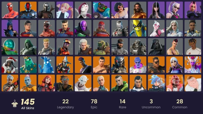 [PC/XBOX/PSN/SWITCH] 145 skins | Sandstone Joey | Burning Ambition Valeria | Head (Droopy) | Menace  | Ascension Nezumi