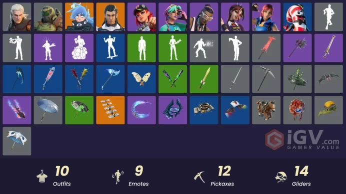[PSN/XBOX/PC] 10 skins | Nezumi | The Ageless | Geralt of Rivia | Doom Slayer | Massai | Dusty | Helsie | Selene | Explorer Emilie | 50 VB