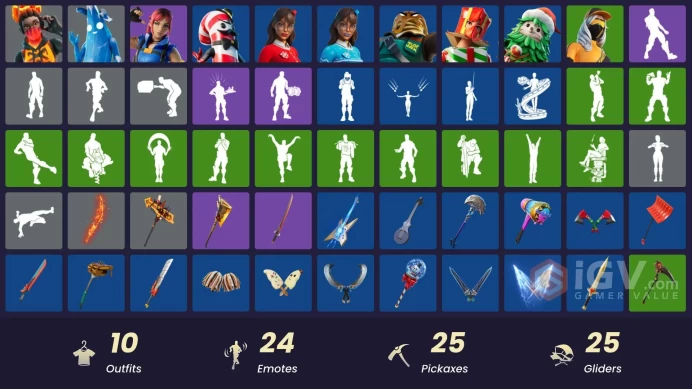 [PSN/XBOX/PC] 10 skins | Tectonic Komplex | Polar Peely | Explorer Emilie | Major Mancake | Blizzabelle | Mr. Dappermint | 400 VB