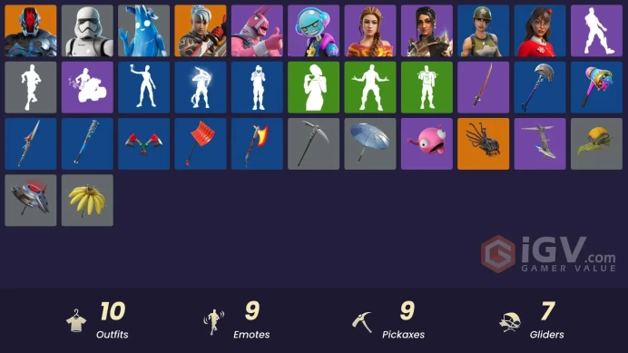 [PSN/XBOX/PC] 10 skins | Ronin | The Foundation | First Order Stormtrooper | Polar Peely | Gumbo | Haven | Shanta | Lt. John Llama | Krisabelle