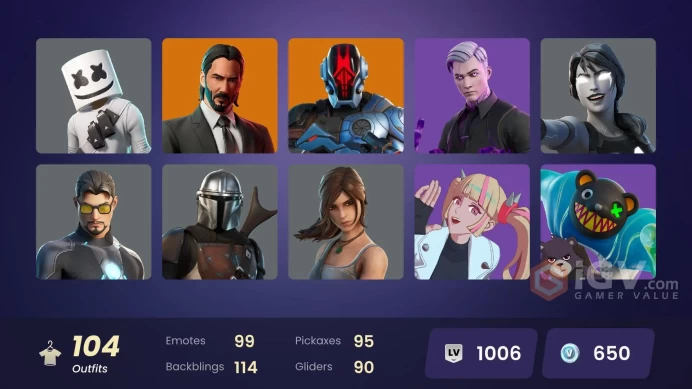 [PC/XBOX/PSN/SWITCH] 104 skins | John Wick | The Imagined (Combat Elite) | Head (Droopy) | Paradigm (Aurelian) | The Ageless Champion
