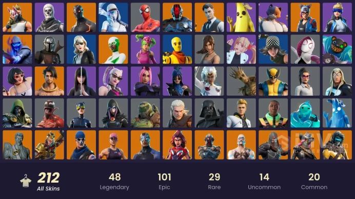 [PC/XBOX/PSN/SWITCH] 212 skins | OG STW | Neo Versa | Blue Striker | Ronin (Cape) | Zenith (Stage 4) | Ice King (Gold) | Carbide Armor Stage 5 