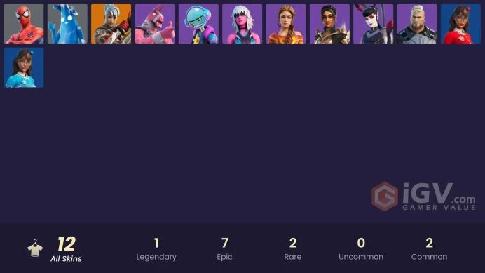 [PC/PSN/XBOX] 12 skins | Ronin | Spider-Man | Polar Peely | Tsuki 2.0 | Lt. John Llama | Gumbo | Harlowe | Gunnar | Haven | Shanta | 